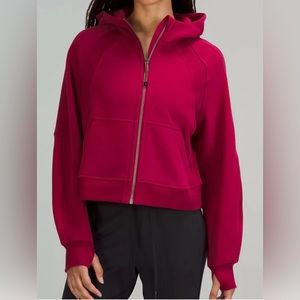 Lululemon Full Zip Scuba Hoodie in Pomegranate